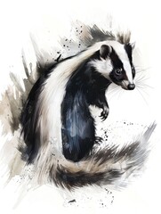 Naklejka premium Skunk animal illustration