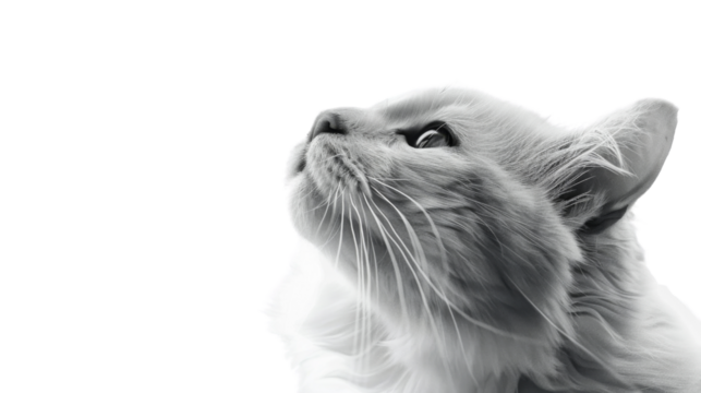 Cat portrait on transparent background