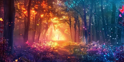 Obraz premium Enchanted Forest with a Mystical Glow.