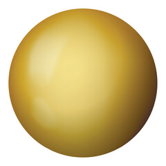 Glass beige ball or precious pearl. Glossy realistic ball, 3D sphere. Abstract vector illustration highlighted on a white background. Big metal bubble with shadow