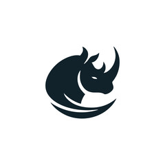rhino logo design icon template