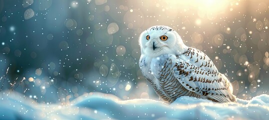 banner featuring a polar owl against a winter background