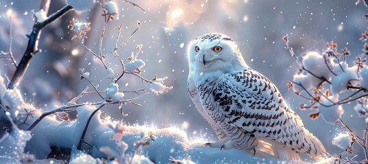 banner featuring a polar owl against a winter background