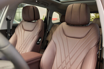Automotive design with seats, walking shoe textile interior