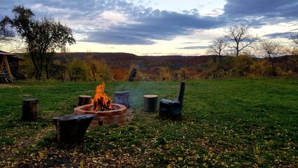 campfire in the yard