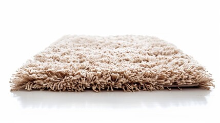 A fashionable, soft beige carpet set against a white background