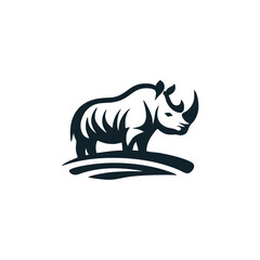 rhino logo design icon template