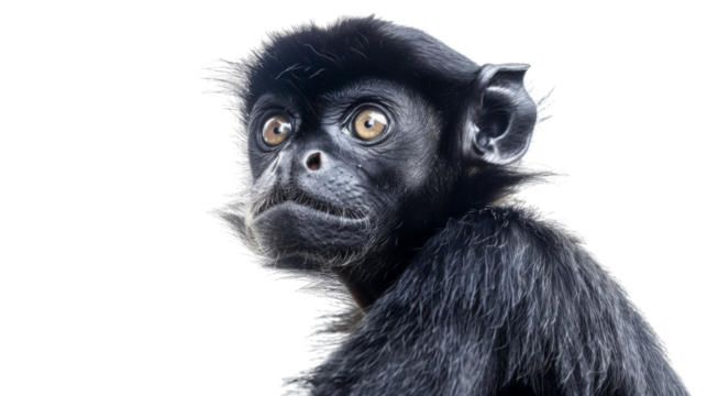 Black Handed Spider Monkey on transparent background