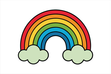 rainbow coloring page line art