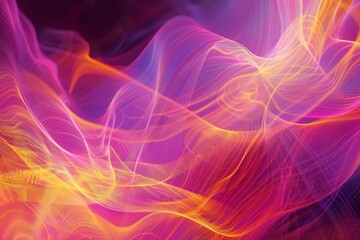 Fototapeta premium Abstract background with vibrant pink, purple, and orange flowing lines.