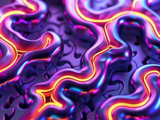 Fototapeta premium Abstract background with vibrant, glowing purple and orange shapes.