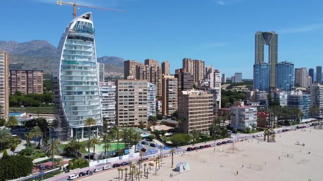 Benidorm Spain Beach Town Aerial view 
