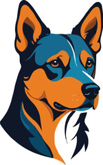 Stylized Dog Illustration Tee Design