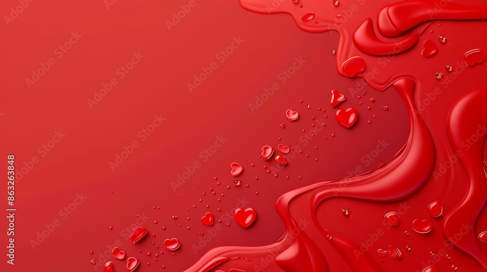 Poster abstract red paint splatter background with copy space. perfect for modern and minimalist design.