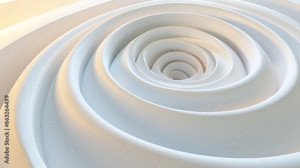 Poster abstract swirling white background with depth and texture.