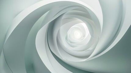 Fototapeta premium Abstract swirling pattern in white and gray tones, creating a sense of depth and movement.