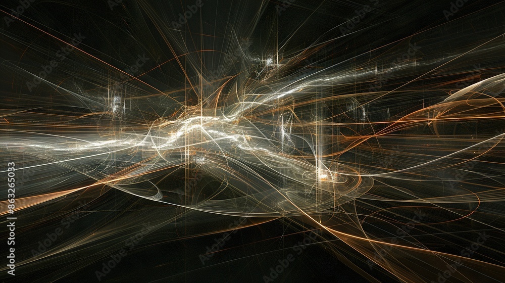 Poster a clear picture of an orange and white design on a dark background with two identical halves, each s