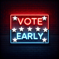 Obraz premium Red and blue neon lights form the words 