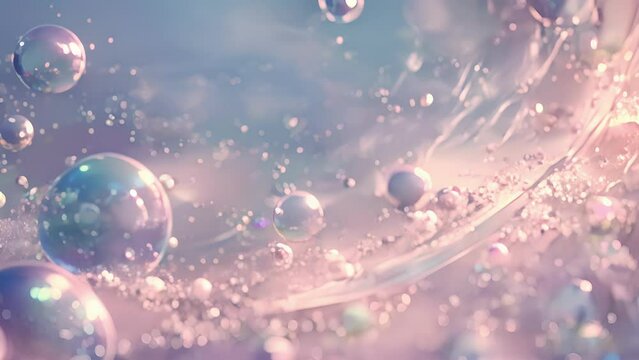 Trailing behind the fairys wand the enchanted bubbles released a flurry of glittering particles swirling and sparkling in their wake like a miniature galaxy.