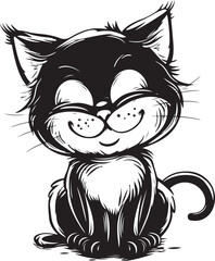 cat vector kitten icon logo cartoon character illustration doodle Cat Vector white Background