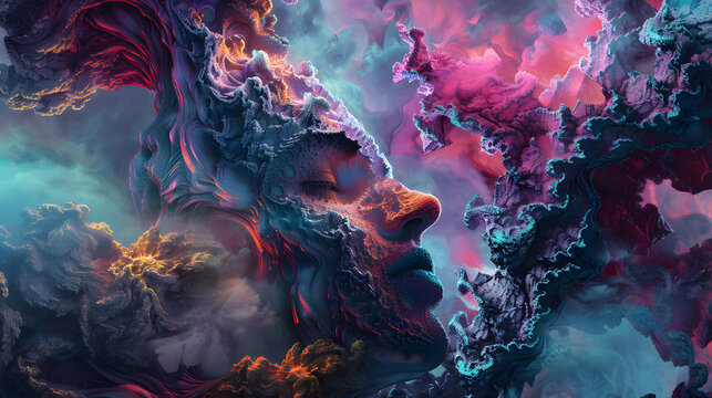 Digital Arti Painting of girl with Vibrant Layers