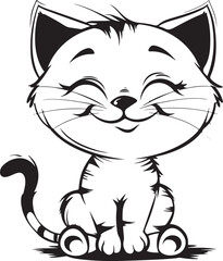 cat vector kitten icon logo cartoon character illustration doodle Cat Vector white Background