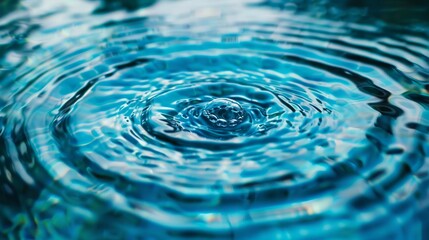 Close-up of concentric ripples expanding outward from a water drop impact.