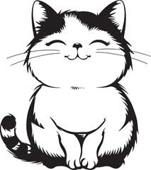 cat vector kitten icon logo cartoon character illustration doodle Cat Vector white Background