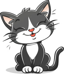 cat vector kitten icon logo cartoon character illustration doodle Cat Vector white Background
