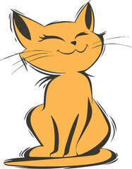 cat vector kitten icon logo cartoon character illustration doodle Cat Vector white Background