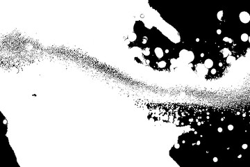 Distress urban used texture. Grunge rough dirty background. Brushed black paint cover. Overlay aged grainy messy template. Renovate wall scratched backdrop. Empty aging design element. EPS10 vector.