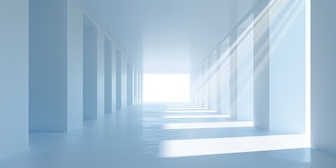 Obraz premium Abstract background with blurred office space, neutral tones, soft light, smooth texture, clean lines, and modern design