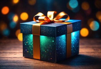 Magical gift box glowing with mystical energy