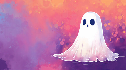 little ghost halloween concept, copy space