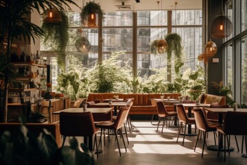 Obraz premium Interior of a modern empty cafe