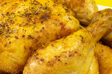 vue d'un poulet rôti, en gros plan