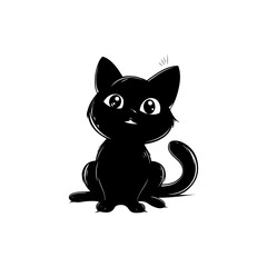 cat vector kitten icon logo cartoon character illustration doodle Cat Vector white Background