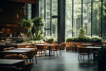 Fototapeta premium Interior of a modern empty cafe