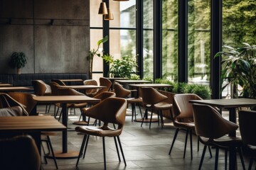 Obraz premium Interior of a modern empty cafe