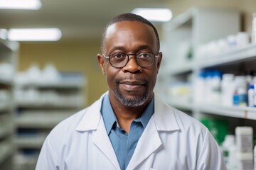 Portrait of a middle aged male pharmacy worker