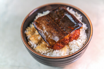 Japanese grilled eel rice (Unadon)