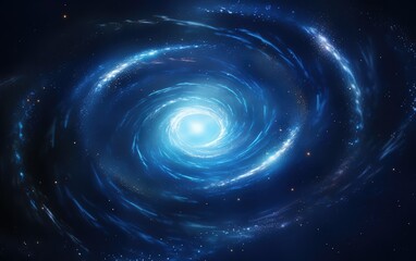 Obraz premium Abstract blue spiral background. Fantasy fractal texture. Digital art. 3D rendering.