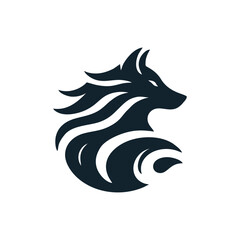 wolf logo design icon template