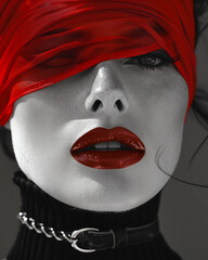 Red woman, generative ai