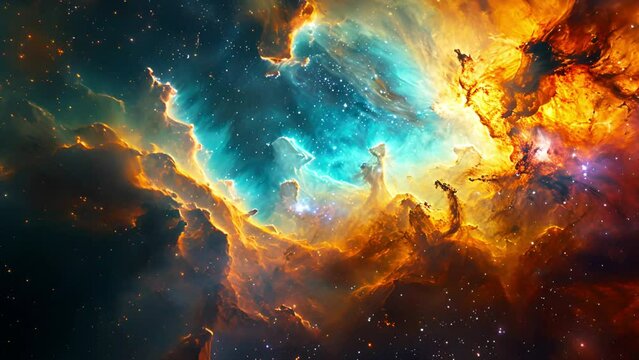 Spectral Nebula: Vibrant Space Colors in Slow Motion - made with Generative AI