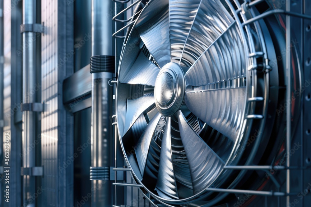 Aufkleber a close-up shot of a fan in action, located within a building