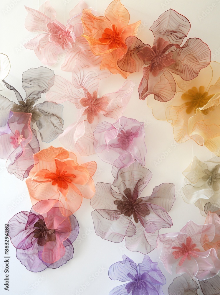 Sticker watercolor floral background