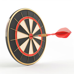 3d Illustration Dart Arrow Hit the Center of Target