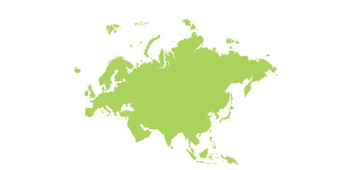 Map of Eurasia, sign silhouette. World Map Globe. Vector Illustration isolated on white background. Europe and Asia continent