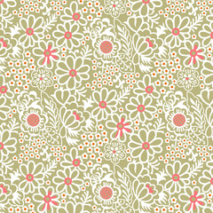 1970's retro seamless floral pattern